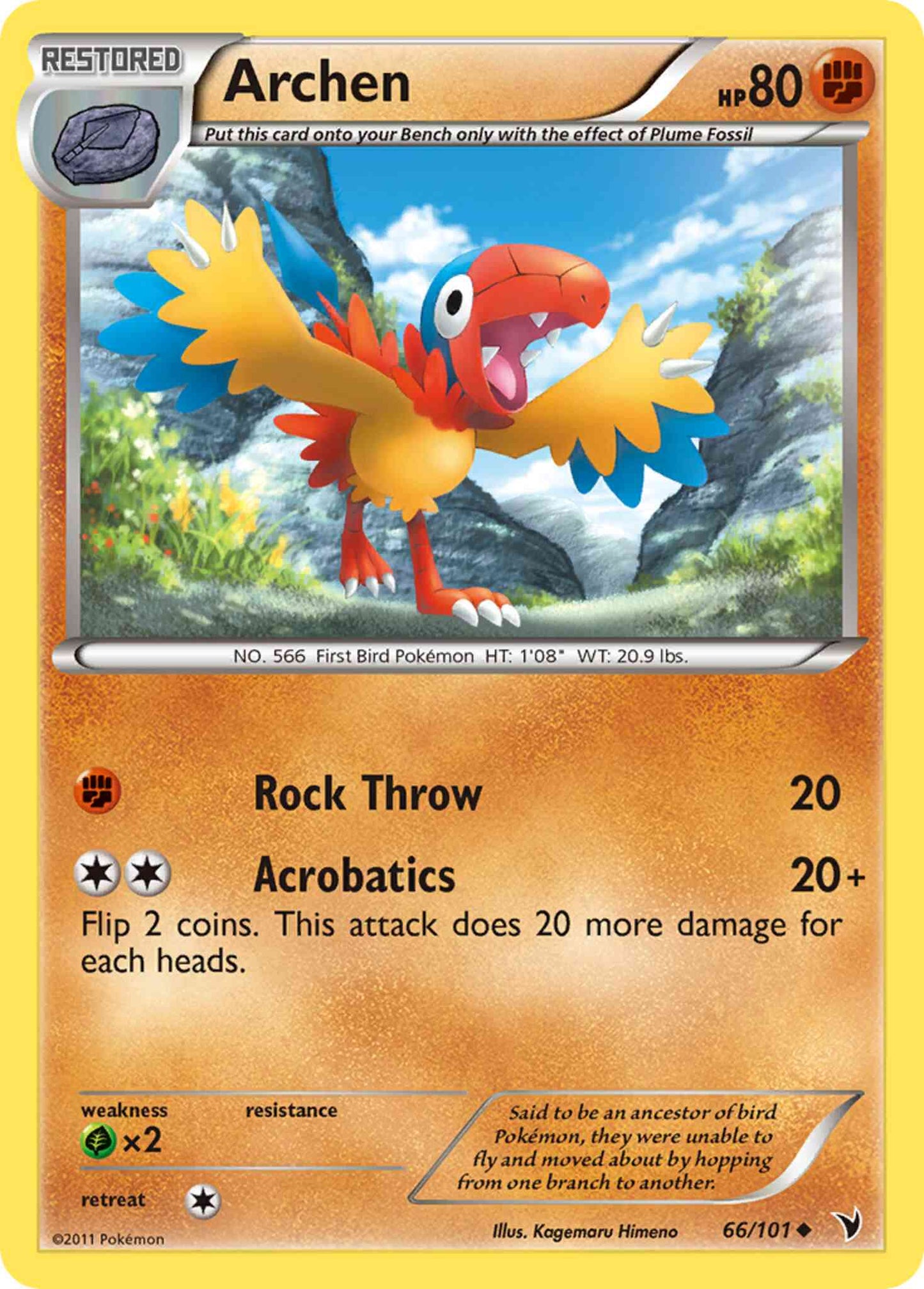 Archen - 66/101 - Uncommon [bw3-66] [Reverse Holo]