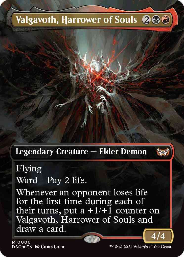 Valgavoth, Harrower of Souls [6] [Borderless] [Duskmourn: House of Horror: Commander] [Foil]