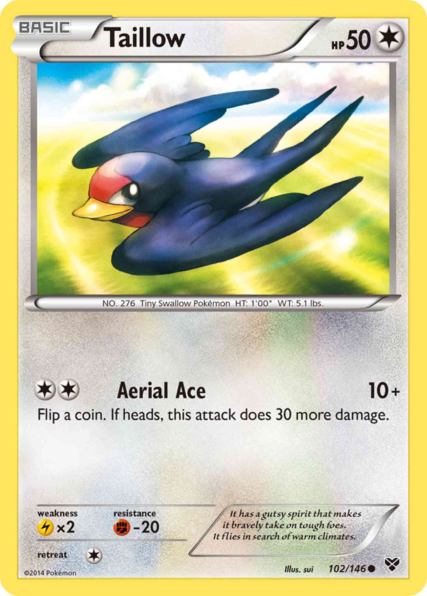Taillow - 102/146 - Common [xy1-102] [Reverse Holo]