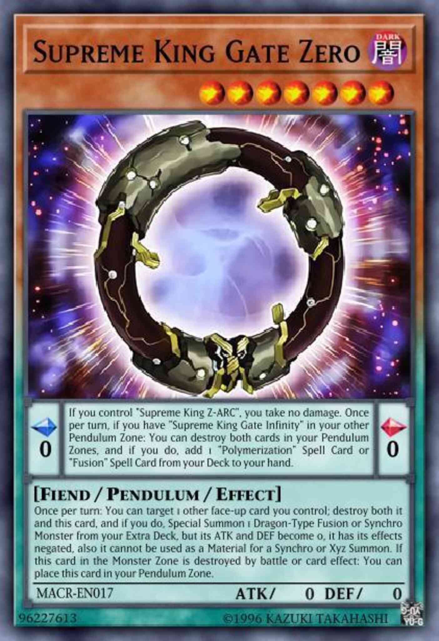 Supreme King Gate Zero - MACR-EN017 - Super Rare - 1st Edition