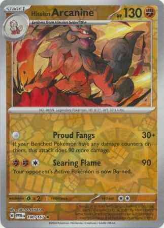 Hisuian Arcanine - 100/167 - Rare [sv06-100] [Reverse Holo]