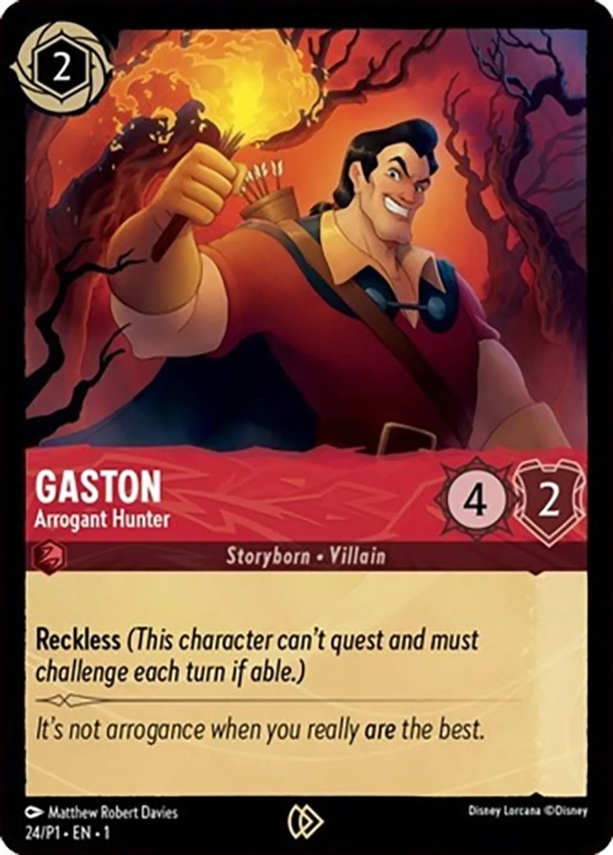 Gaston - Arrogant Hunter - 24/P1 [Disney Lorcana Promo Cards] [Cold Foil]