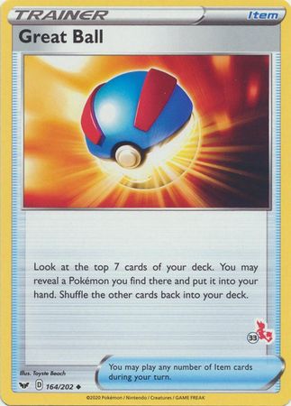 Great Ball - 164/202 - Uncommon - Cinderace Stamp [ba02-CIN33] [Non-Holo]