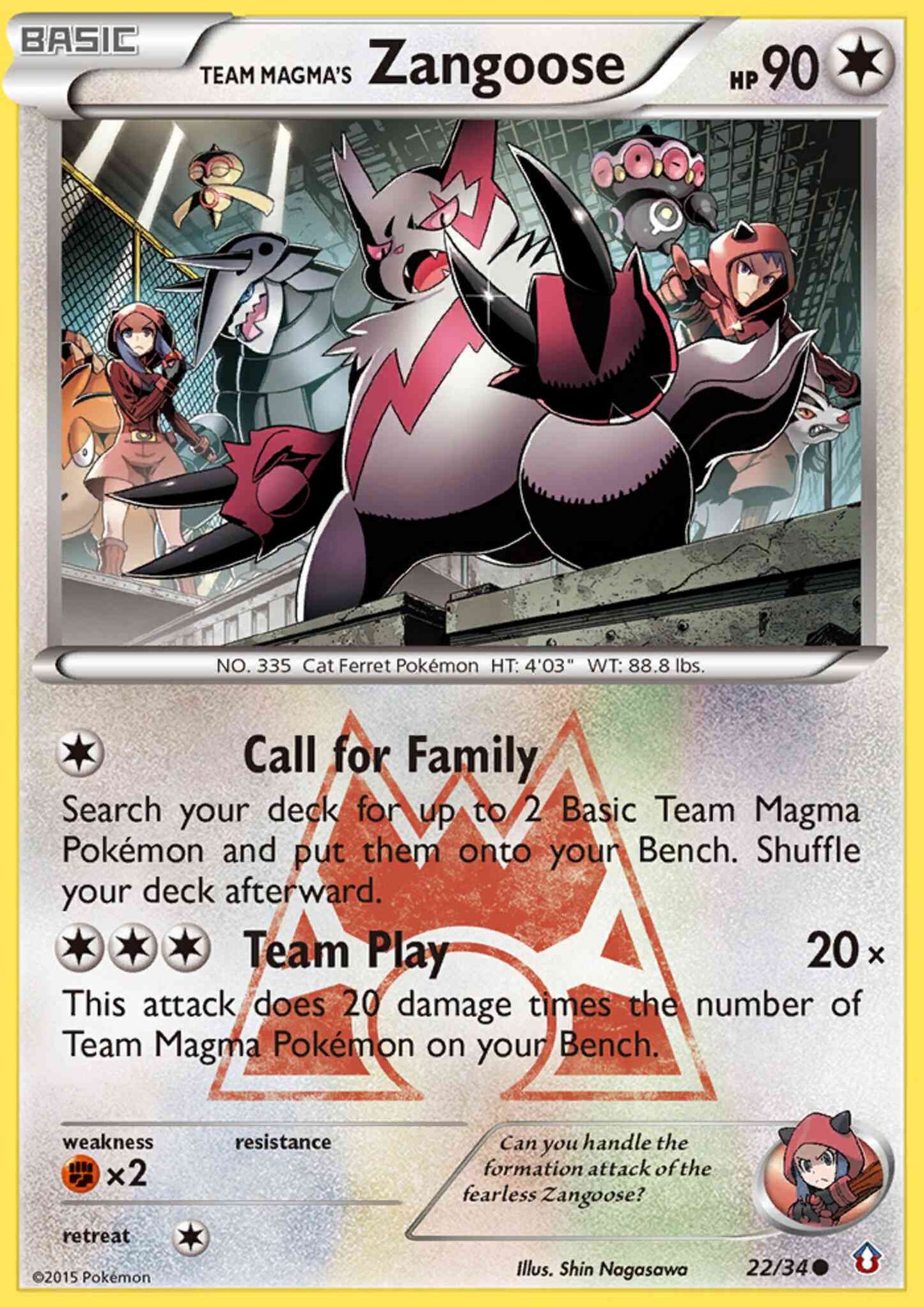 Team Magma's Zangoose - 22/34 - Common [dc1-22] [Reverse Holo]