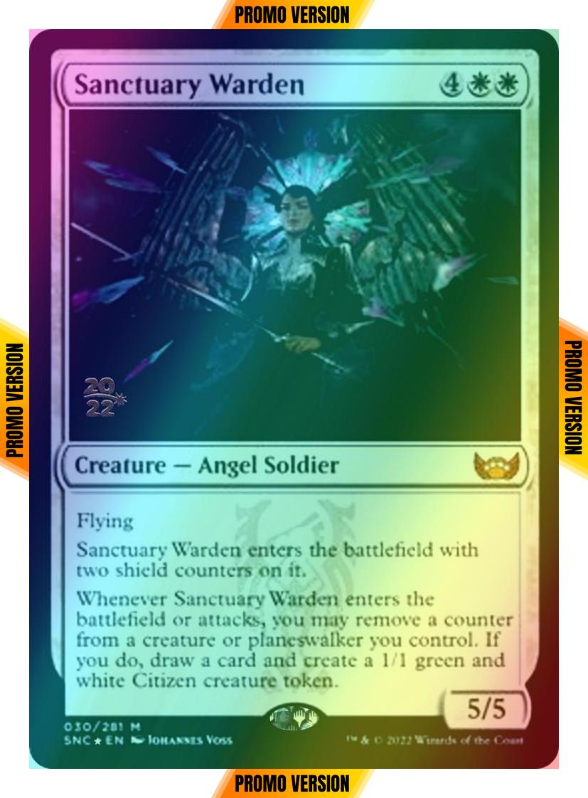 Sanctuary Warden [Prerelease] [30s] [Streets of New Capenna: Promos] [Foil]