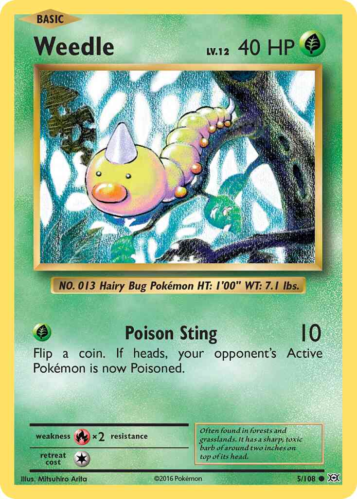 Weedle - 5/108 - Common [xy12-5] [Non-Holo]