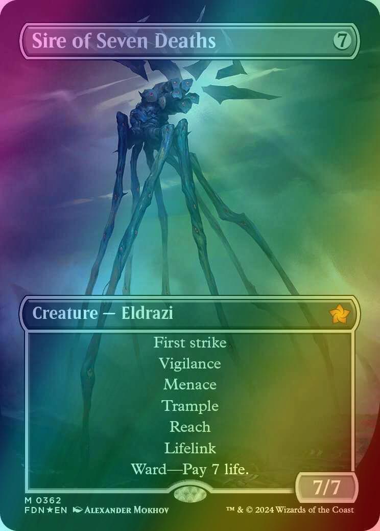 Sire of Seven Deaths [362] [Borderless] [Foundations] [Mana Foil]