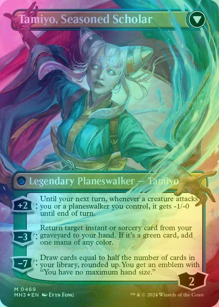 Tamiyo, Inquisitive Student // Tamiyo, Seasoned Scholar [469] [Borderless] [Modern Horizons 3] [Textured Foil]