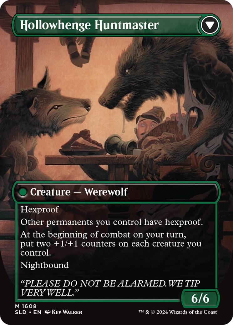 Avabruck Caretaker // Hollowhenge Huntmaster [1608] [Borderless] [Not a Wolf] [Secret Lair Drop] [Foil]