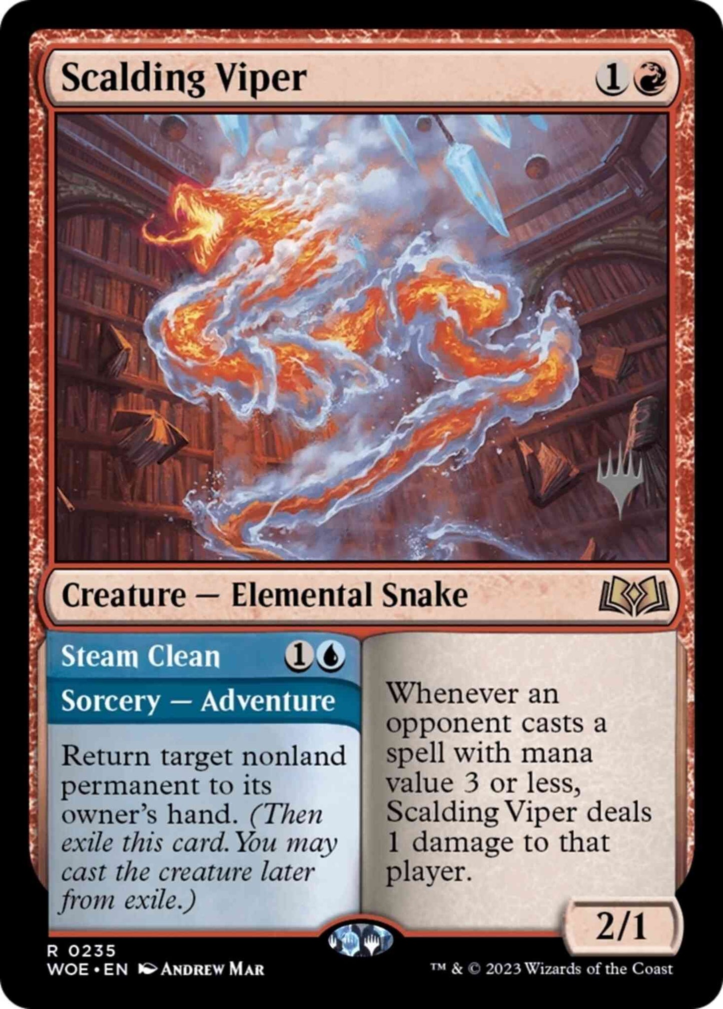 Scalding Viper // Steam Clean [235p] [Promo Pack] [Wilds of Eldraine: Promos] [Non-Foil]