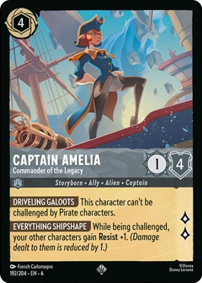 Captain Amelia - Commander of the Legacy - 192/204 [Azurite Sea] [Non-Foil]