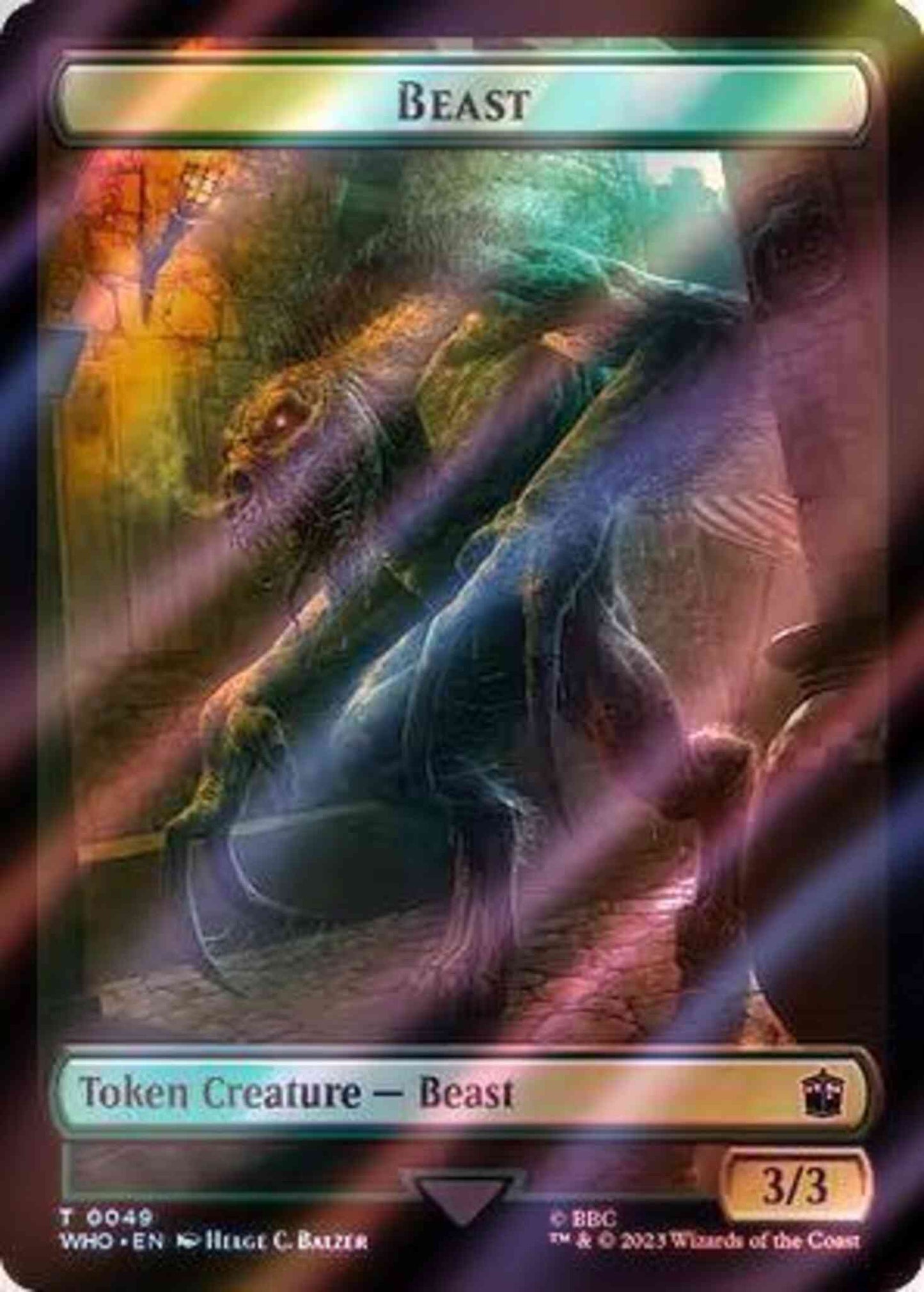 Beast Token (49) // Human Noble Token (39) [Universes Beyond: Doctor Who: Tokens] [Surge Foil]