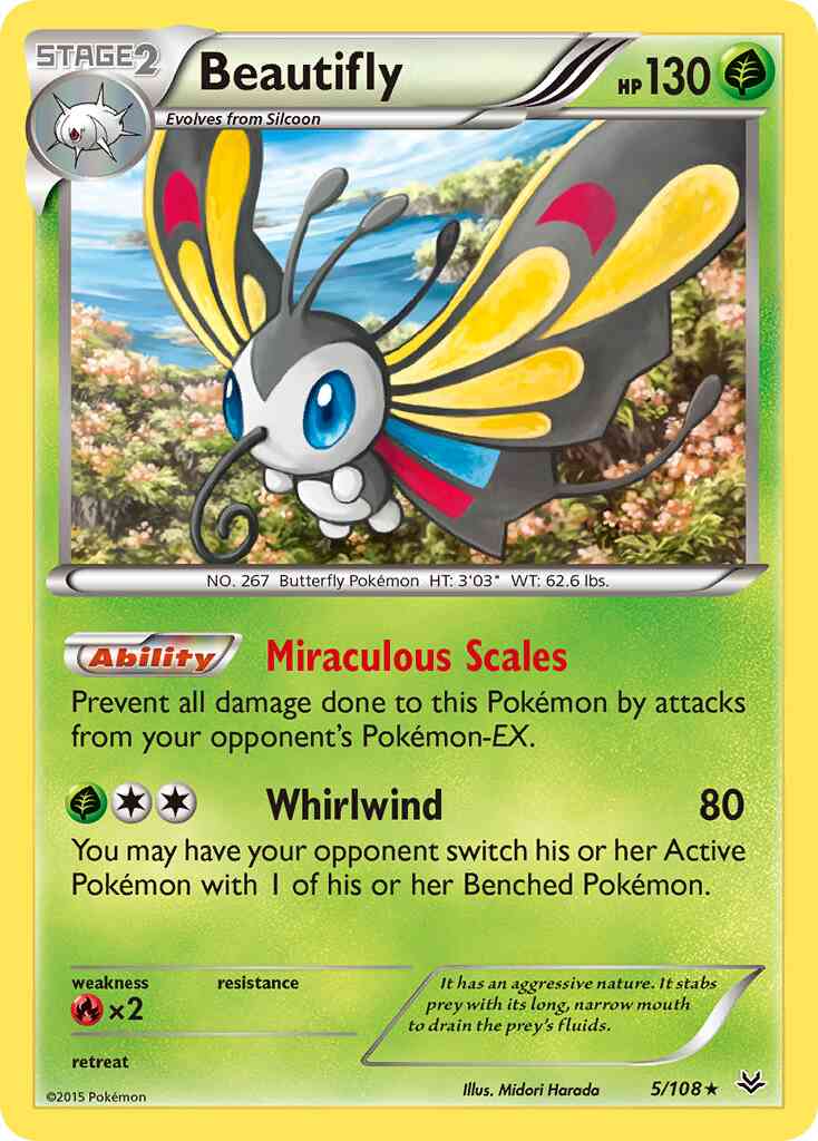 Beautifly - 5/108 - Rare Holo [xy6-5] [Holo]