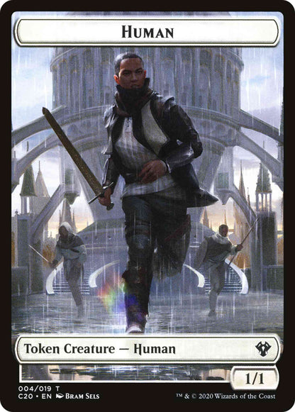 Human Token (04) // Treasure Token (19) [C20/C20 Set Symbol] [Commander 2020 Tokens] [Non-Foil]