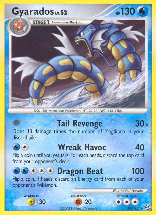 Gyarados - 19/100 - Rare [dp7-19] [Reverse Holo]