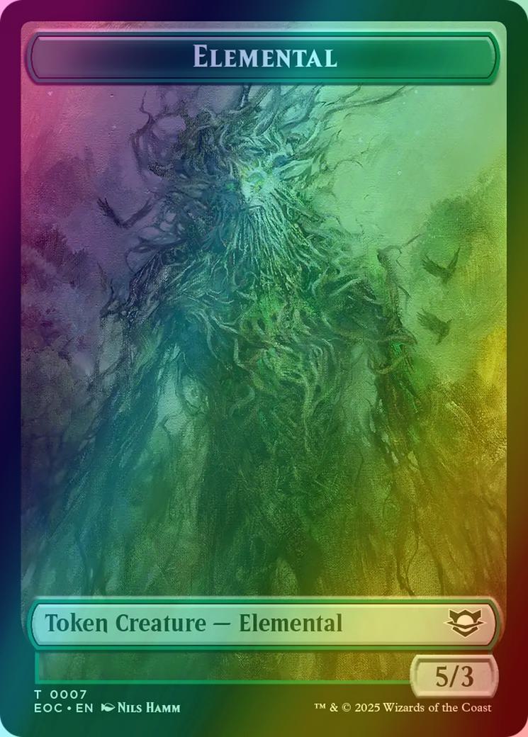 Elemental Token (07) // Golem Token (14) [Edge of Eternities: Commander: Tokens] [Foil]