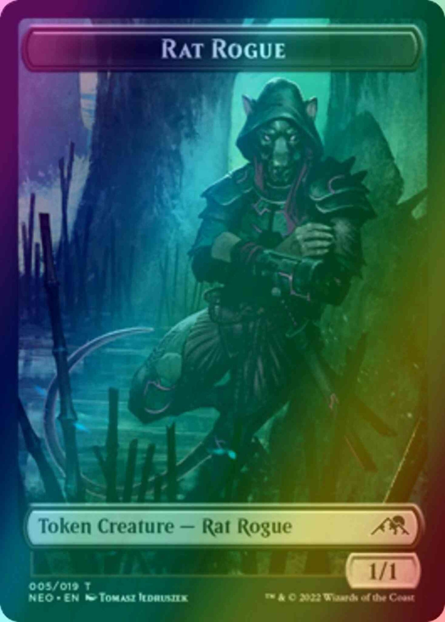 Rat Rogue Token (05) // Samurai Token (03) [Kamigawa: Neon Dynasty: Tokens] [Foil]