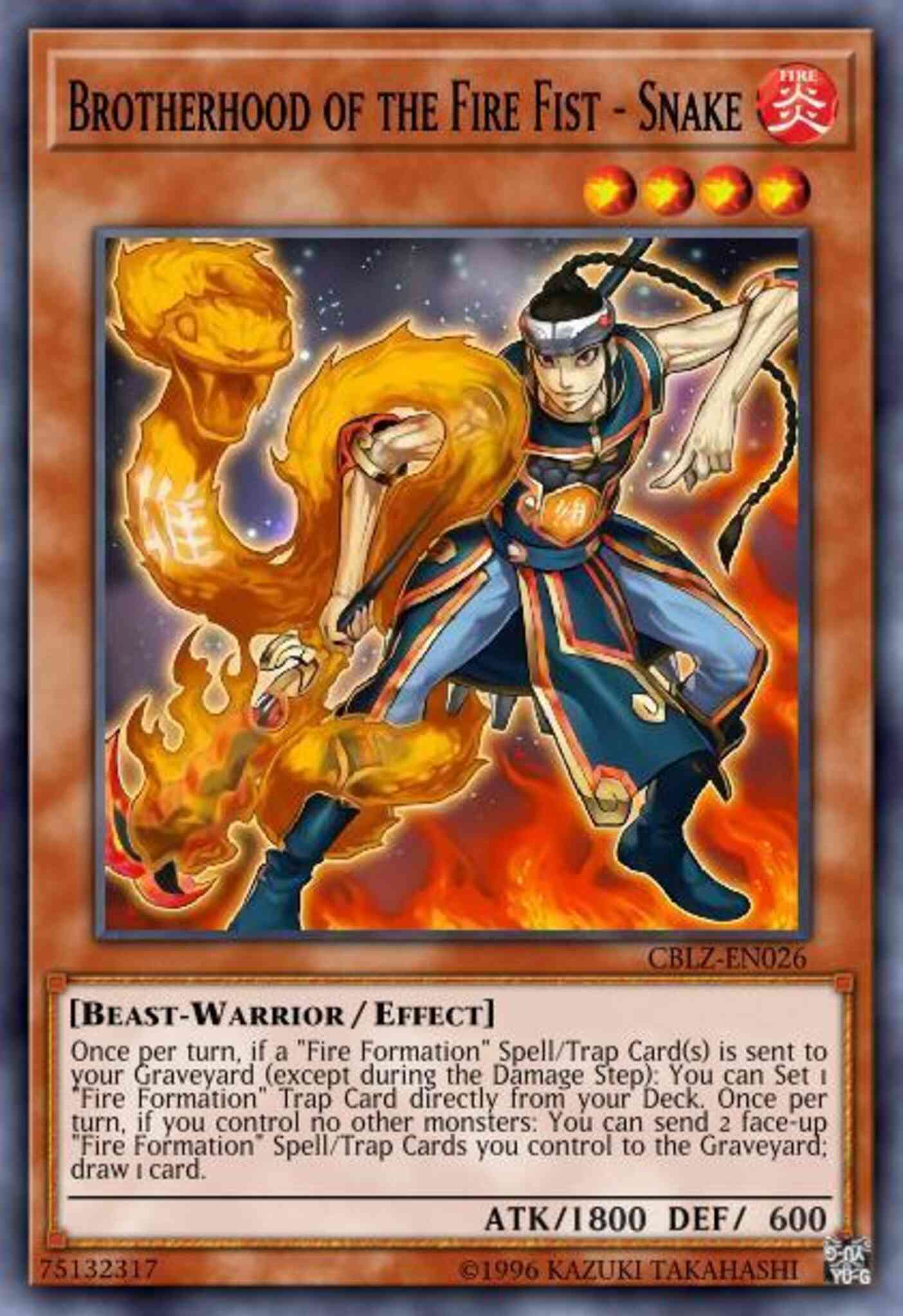 Brotherhood of the Fire Fist - Snake - CBLZ-EN026 - Super Rare - Unlimited