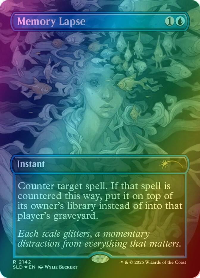 Memory Lapse [2142] [Borderless] [Dandân Deck] [Secret Lair Drop] [Foil]