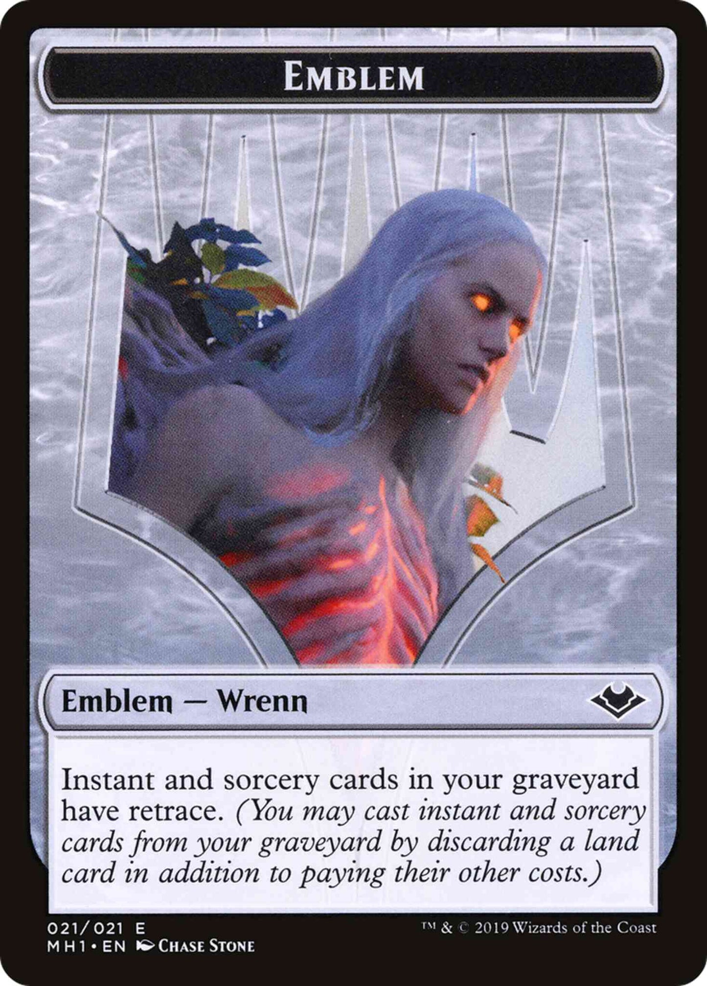 Wrenn and Six Emblem (21) // Zombie Token (07) [Modern Horizons Tokens] [Non-Foil]