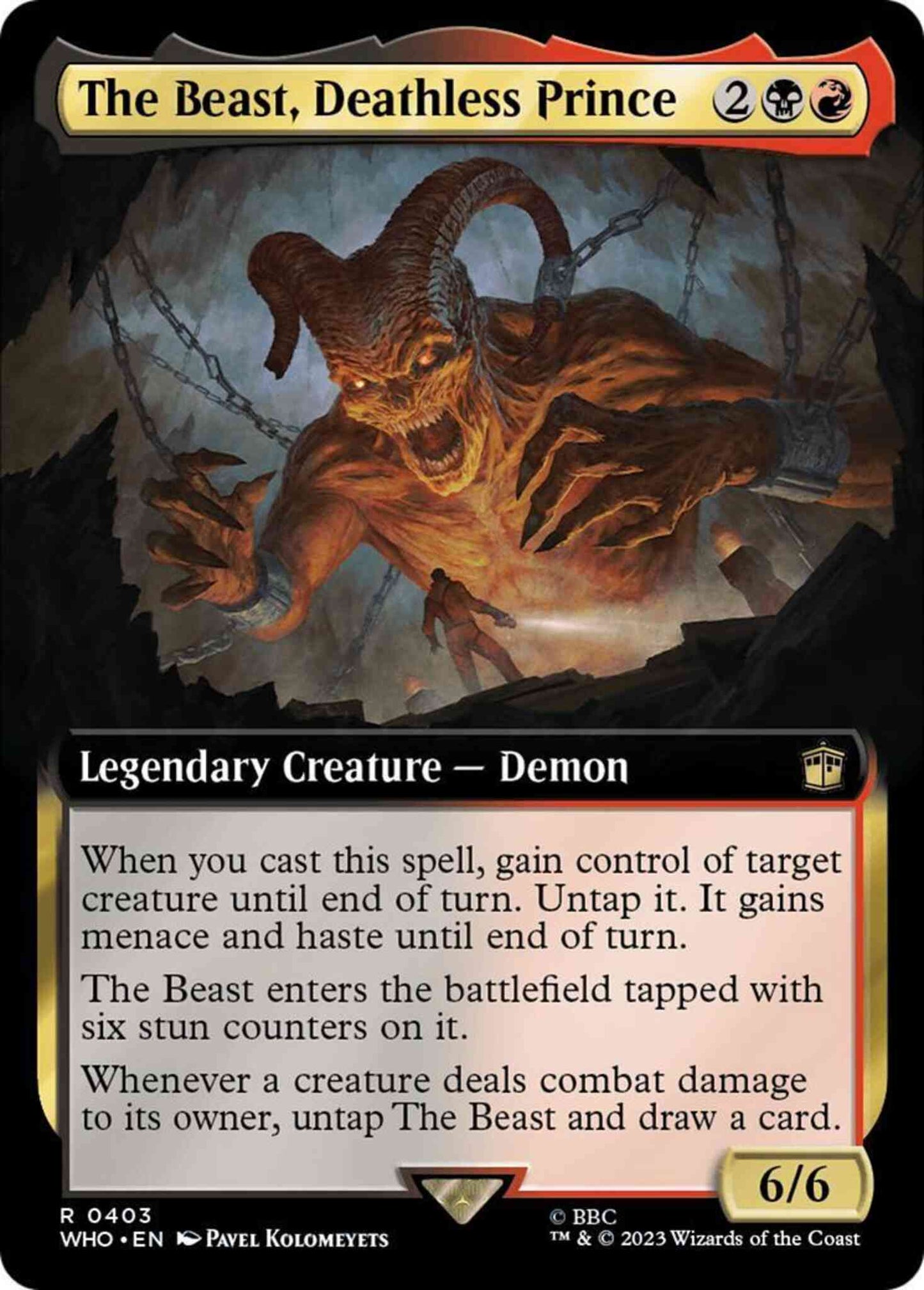 The Beast, Deathless Prince [403] [Extended Art] [Universes Beyond: Doctor Who] [Non-Foil]