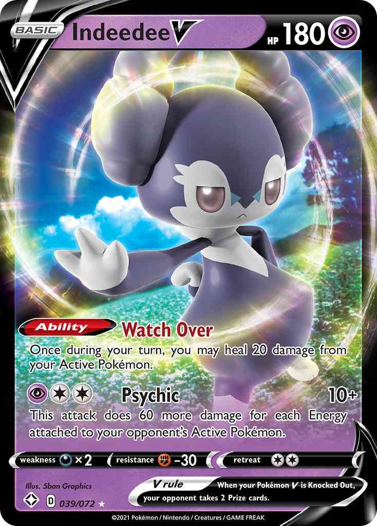 Indeedee V - 039/072 - Rare Holo V [swsh45-039] [Ultra]