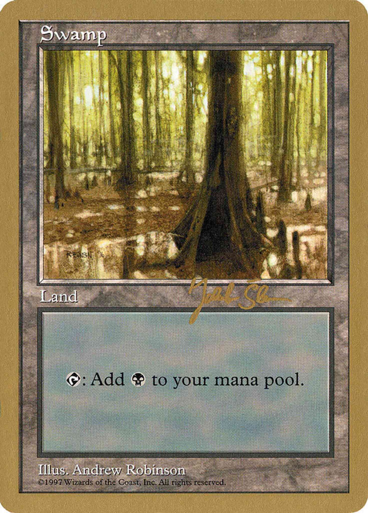 Swamp [js439] [Jakub Slemr] [Large Tree Near Center] [World Championship Decks 1997] [Non-Foil]