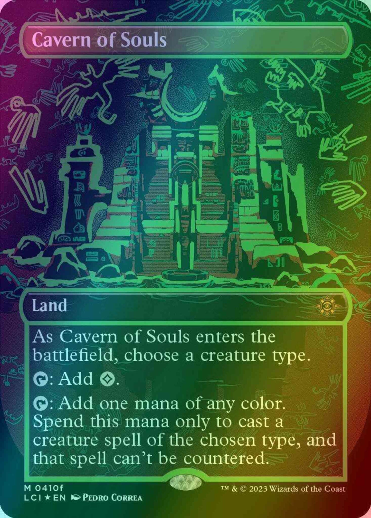 Cavern of Souls [410f] [Neon Ink Showcase] [Green] [The Lost Caverns of Ixalan] [Foil]