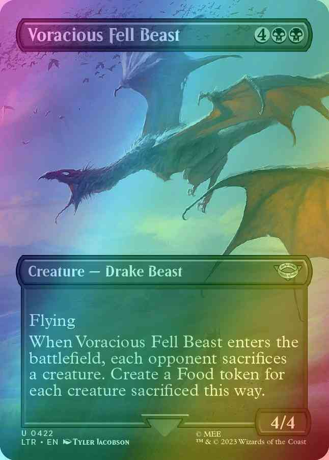 Voracious Fell Beast [422] [Borderless] [The Lord of the Rings: Tales of Middle-earth] [Foil]