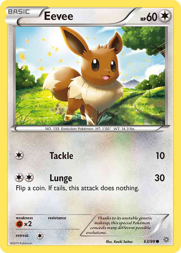Eevee - 63/98 - Common [xy7-63] [Reverse Holo]