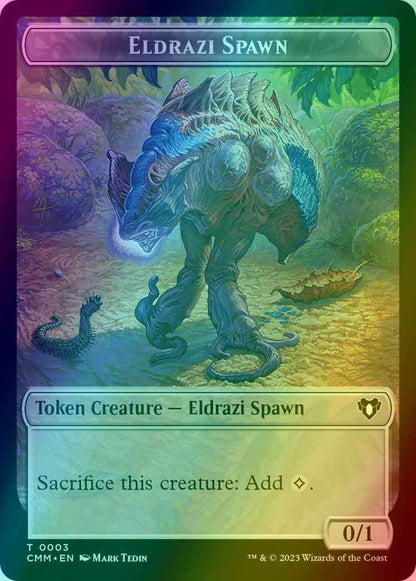 Eldrazi Spawn Token (03) // Elf Druid Token (32) [Commander Masters: Tokens] [Foil]