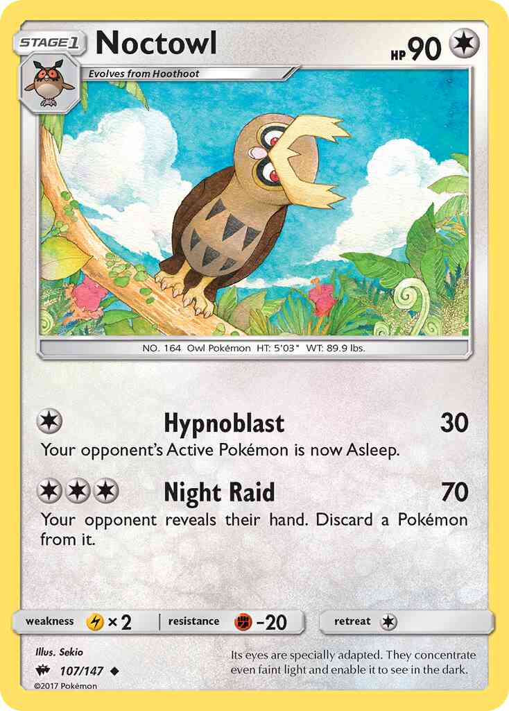 Noctowl - 107/147 - Uncommon [sm3-107] [Non-Holo]