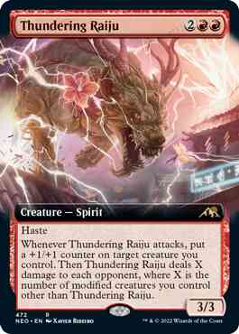 Thundering Raiju [472] [Extended Art] [Kamigawa: Neon Dynasty] [Non-Foil]