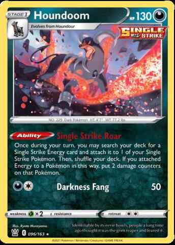 Houndoom - 096/163 - Rare Holo [swsh5-096] [Reverse Holo]