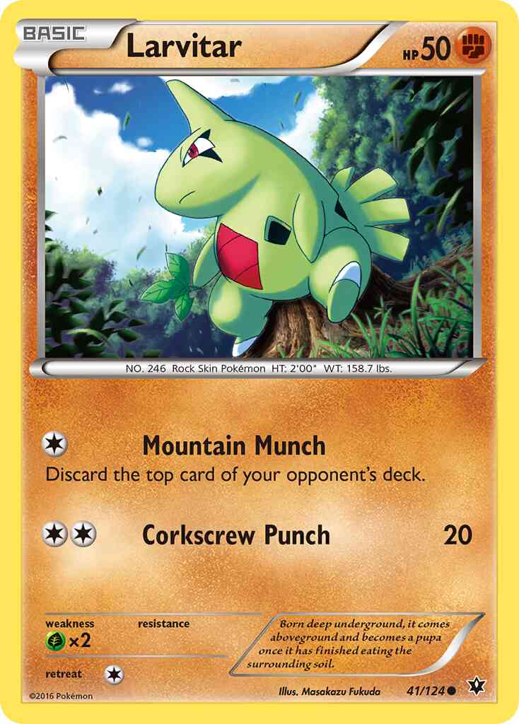 Larvitar - 41/124 - Common [xy10-41] [Non-Holo]