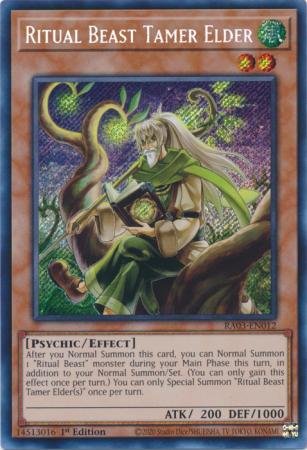 Ritual Beast Tamer Elder - RA03-EN012 - Secret Rare - 1st Edition