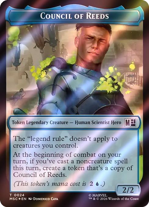 Council of Reeds Token (24) // Merfolk Token (24) [Marvel Super Heroes: Commander: Tokens] [Surge Foil]