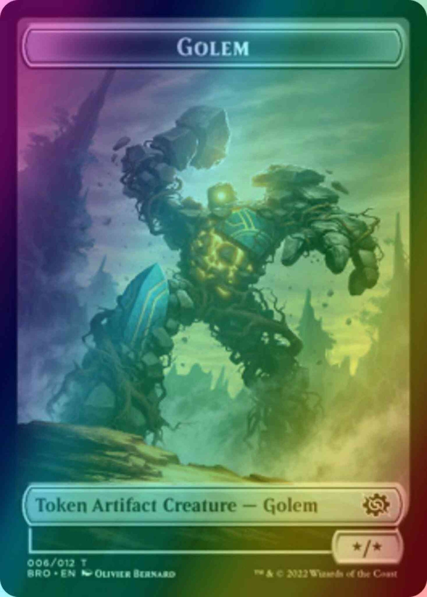 Golem Token (06) // Powerstone Token (07) [The Brothers' War: Tokens] [Foil]