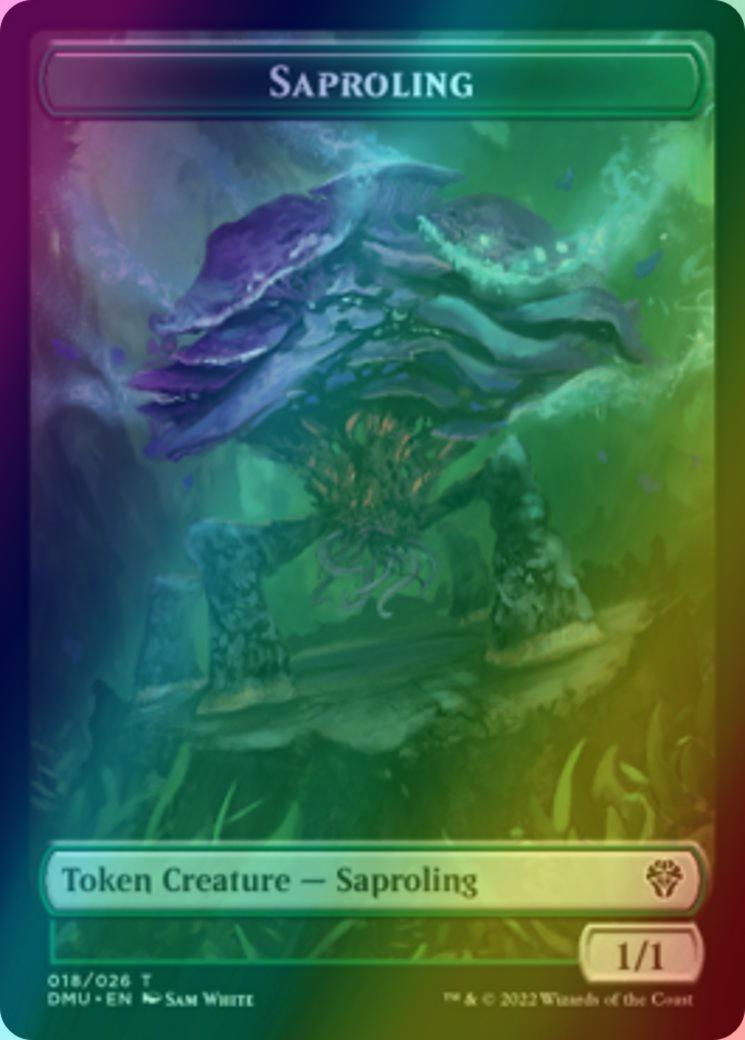 Knight Token (03) // Saproling Token (18) [DMC/DMU Set Symbol] [Dominaria United: Tokens] [Foil]