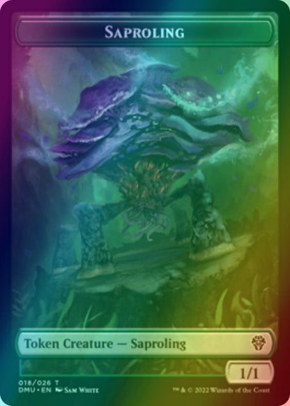 Knight Token (03) // Saproling Token (18) [DMC/DMU Set Symbol] [Dominaria United: Tokens] [Foil]