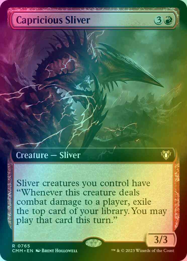 Capricious Sliver [765] [Extended Art] [Commander Masters] [Foil]