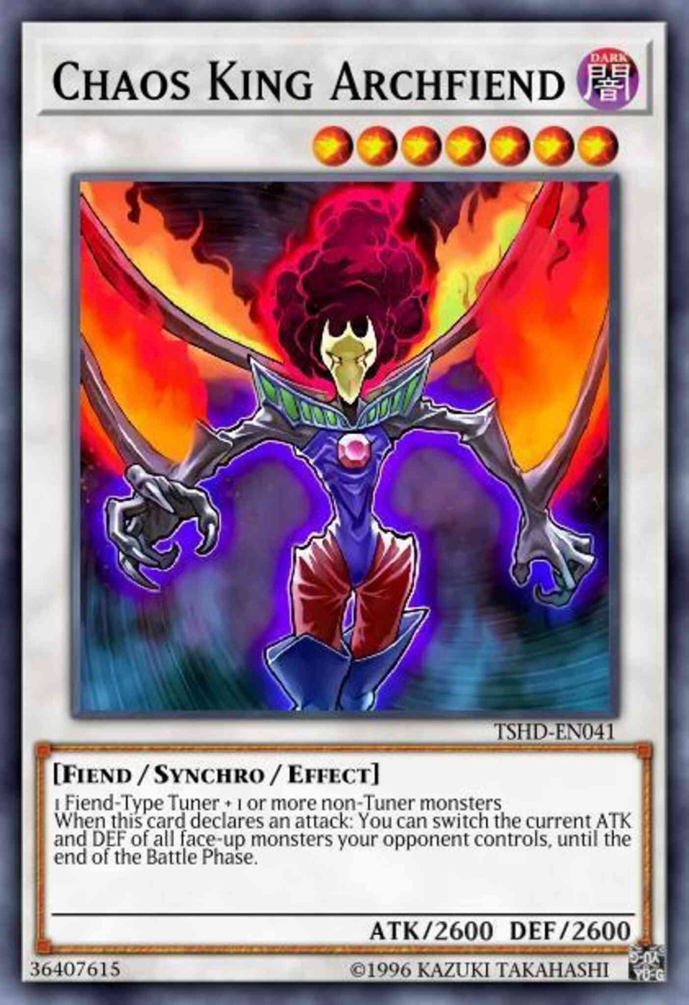 Chaos King Archfiend - TSHD-EN041 - Ultimate Rare - 1st Edition