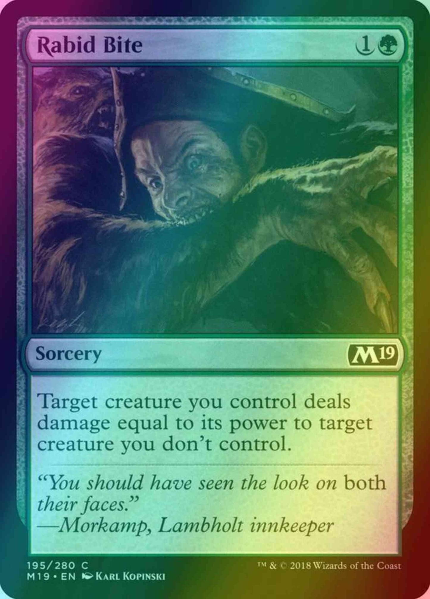 Rabid Bite [195] [Core Set 2019] [Foil]
