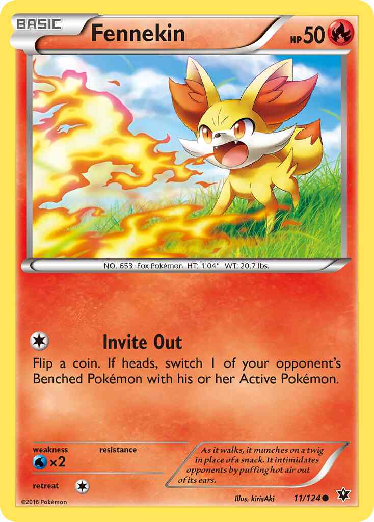 Fennekin - 11/124 - Common [xy10-11] [Reverse Holo]
