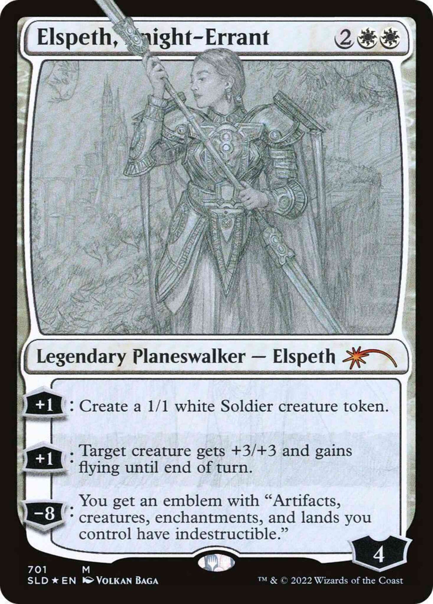 Elspeth, Knight-Errant [0701] [Sketch] [Volkan Baga] [Secret Lair Drop] [Non-Foil]