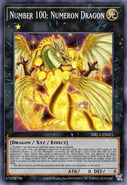 Number 100: Numeron Dragon - DRL3-EN021 - Secret Rare - 1st Edition