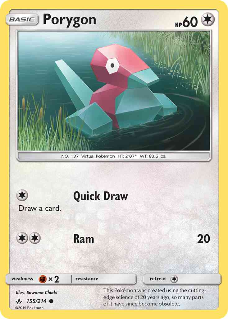 Porygon - 155/214 - Common [sm10-155] [Reverse Holo]