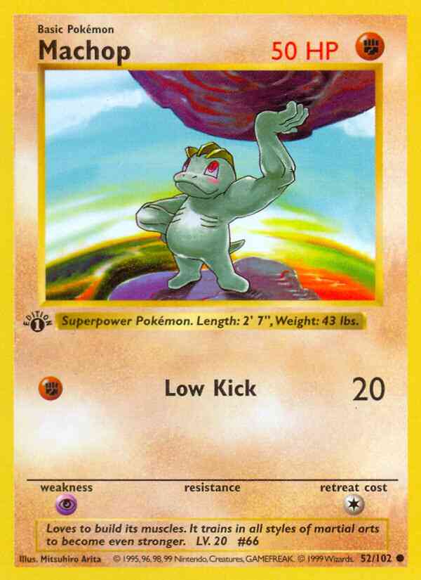 Machop - 52/102 - Common - 1st Edition [base1-52] [Non-Holo]