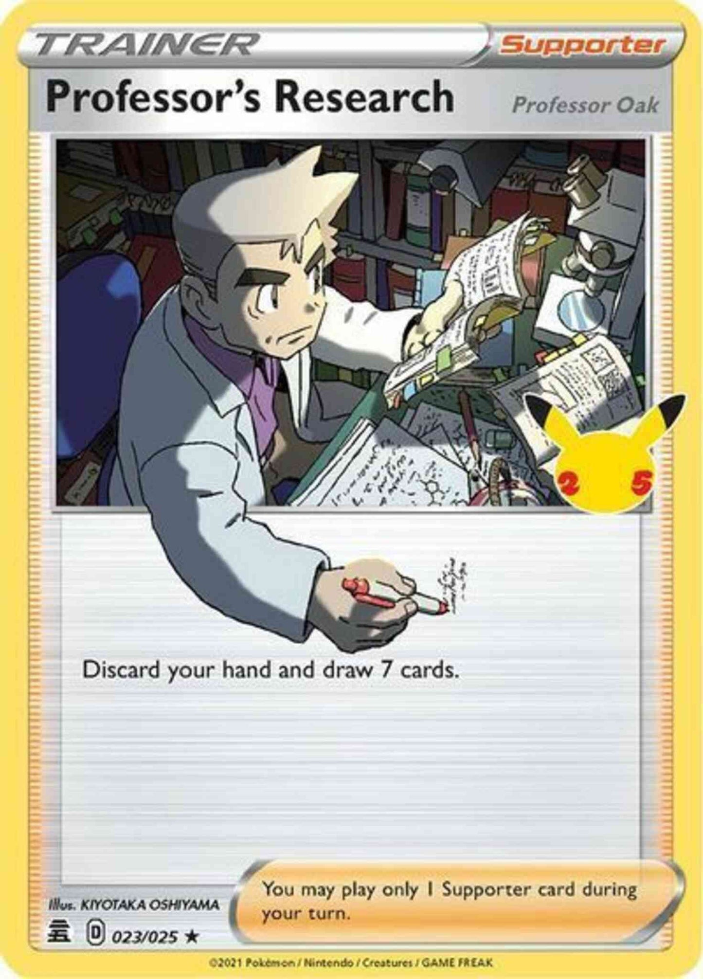 Professor’s Research (Professor Oak) - 023/025 - Rare Holo [cel25-023] [Holo]