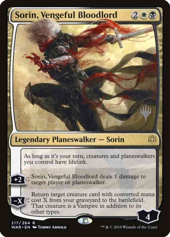 Sorin, Vengeful Bloodlord [217p] [Promo Pack] [War of the Spark Promos] [Non-Foil]